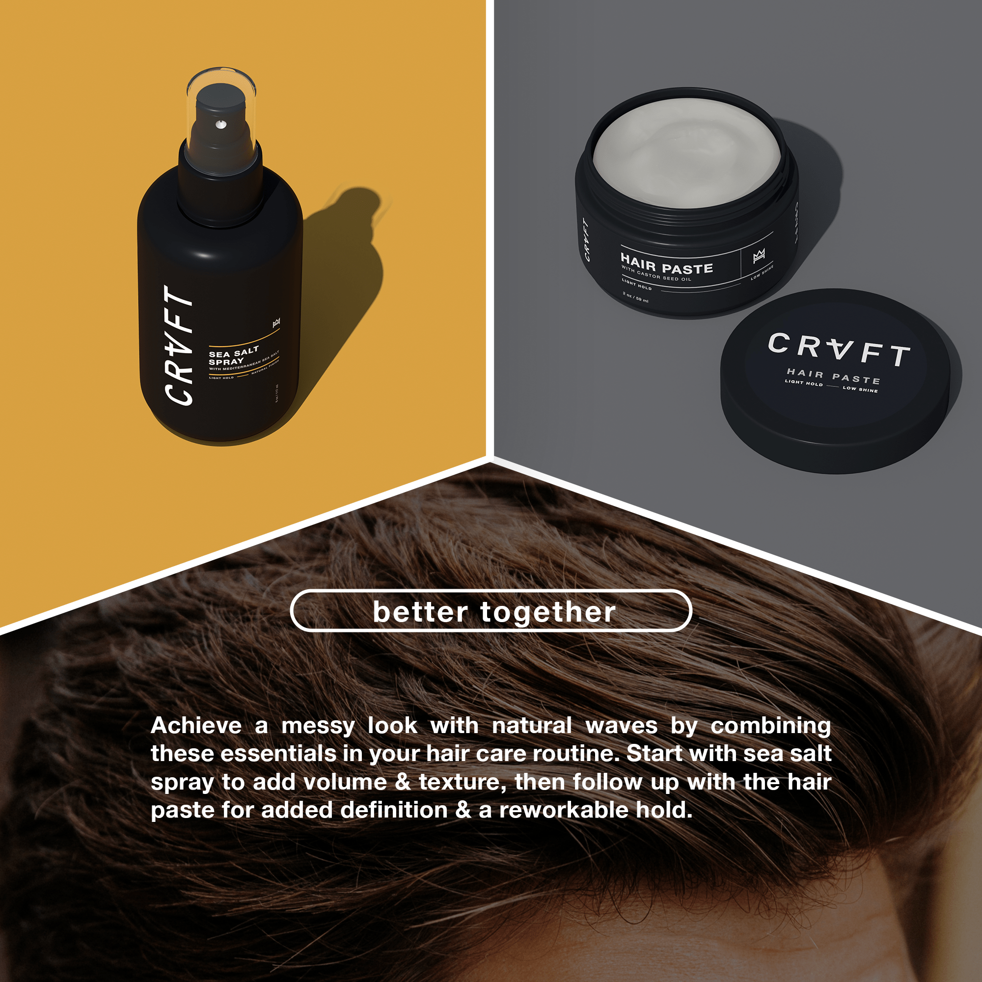 CRVFT | Sea Salt Spray + Hair Paste Bundle