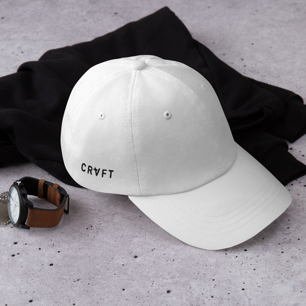 
            
                Load image into Gallery viewer, CRVFT | Minimalist Side Logo Dad Hat (White)
            
        