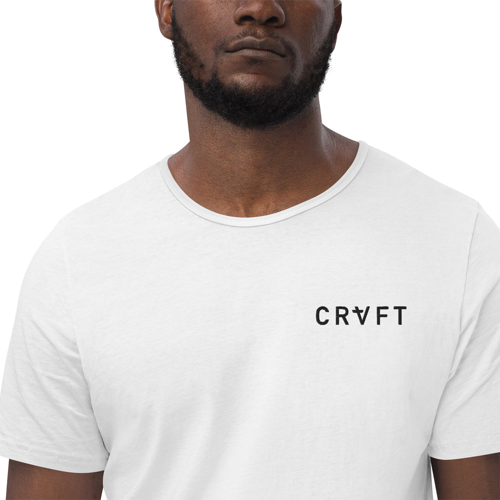 CRVFT  Men's Curved Hem T-Shirt (White)